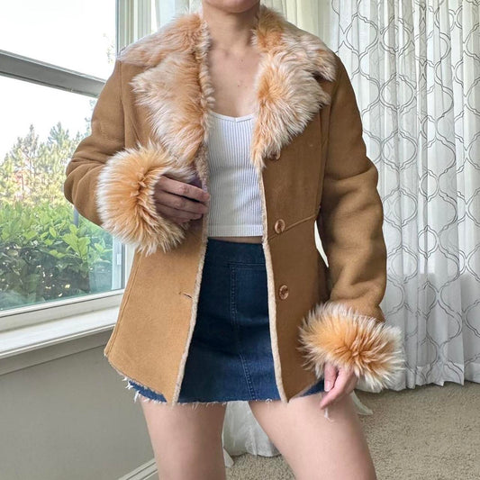 Women's Tan and Cream Jacket