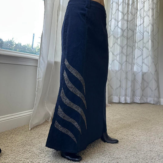 Women's Navy and Blue Skirt