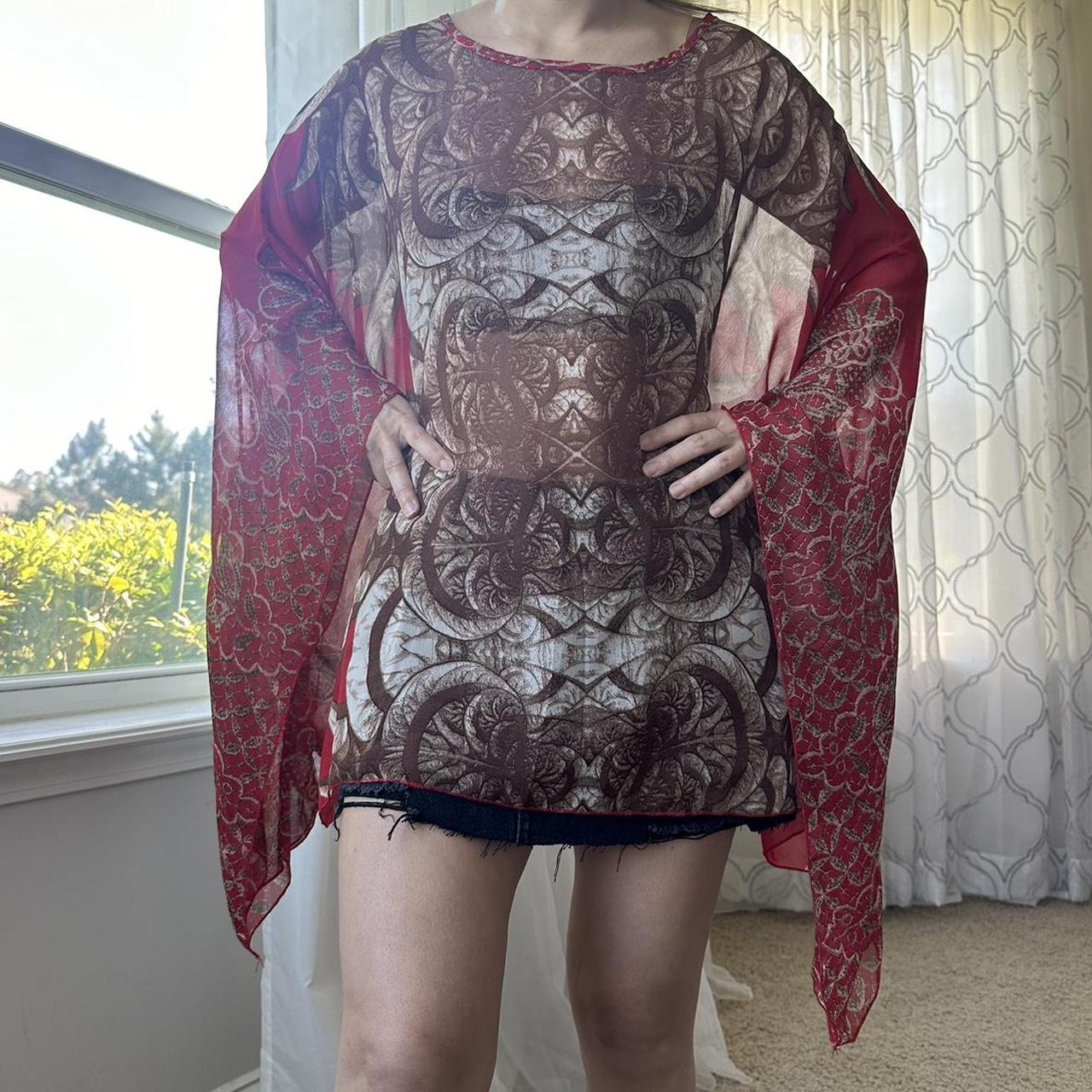 Women's Red and Brown Top