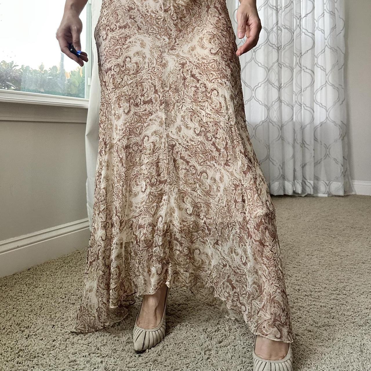 Women's Tan and Cream Dress