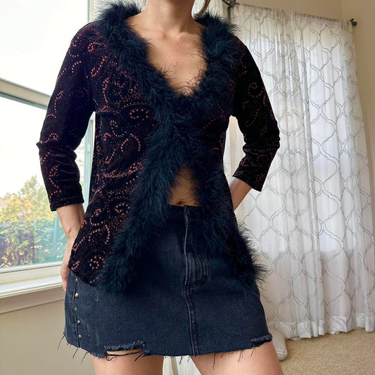 Women's Black and Red Blouse