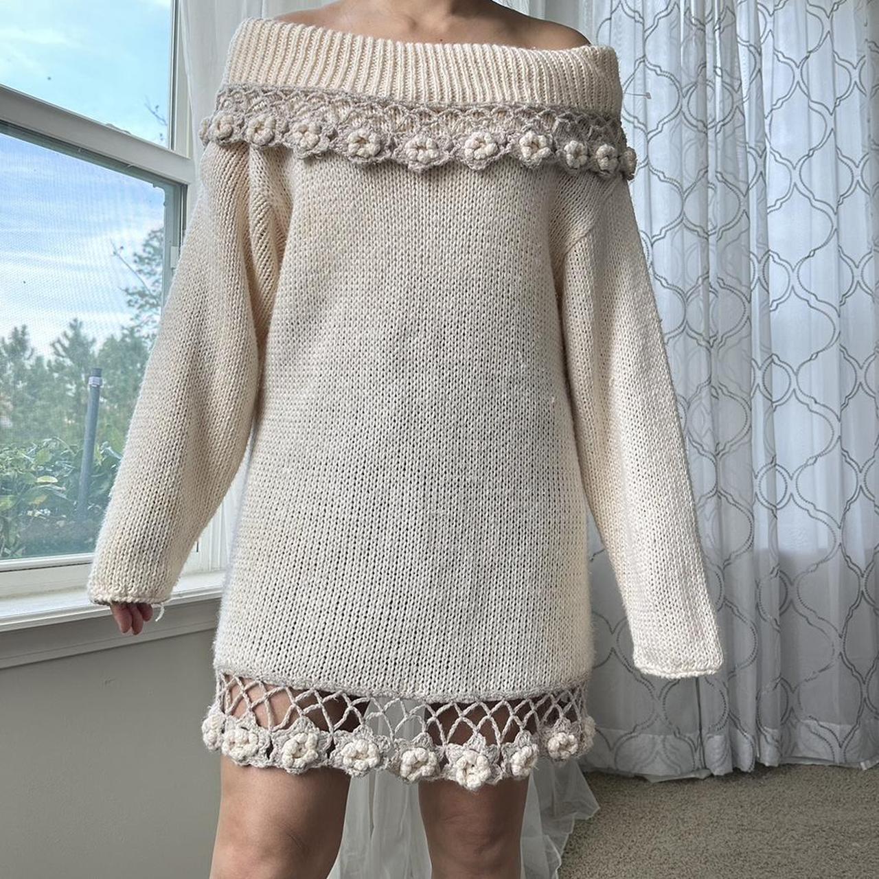 Women's Cream and Tan Dress