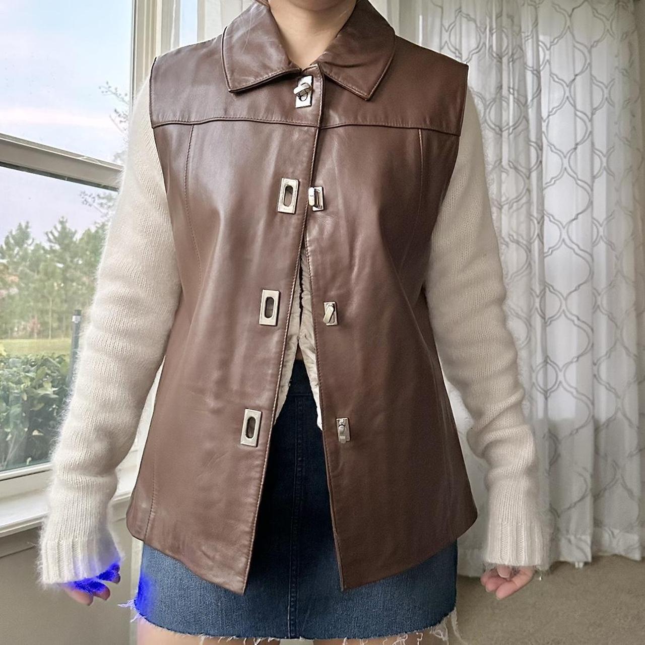 Women's Tan and Brown Gilet