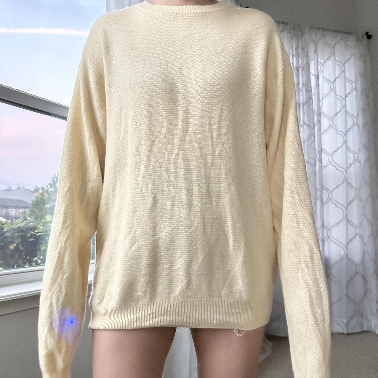 Saks Fifth Avenue Women's Yellow and Cream Jumper