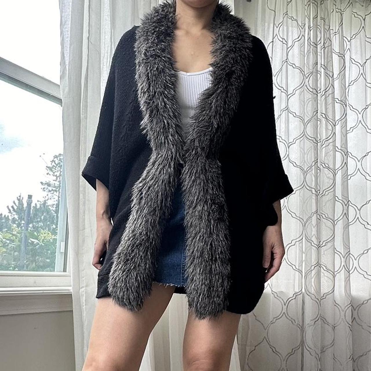 Coldwater Creek Women's Grey and Black Cardigan