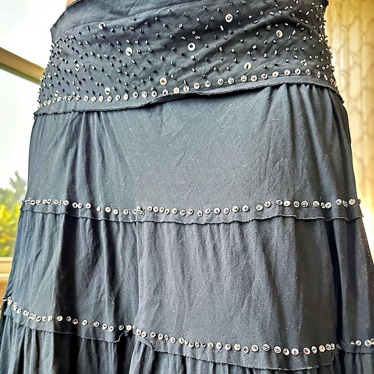 Women's Black and Silver Skirt