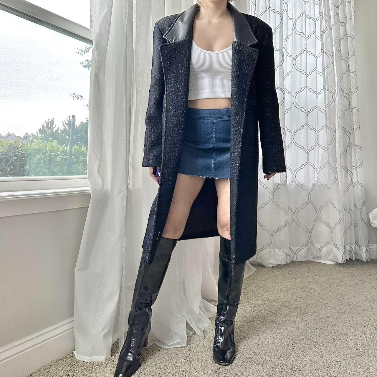 Women's Black and White Coat