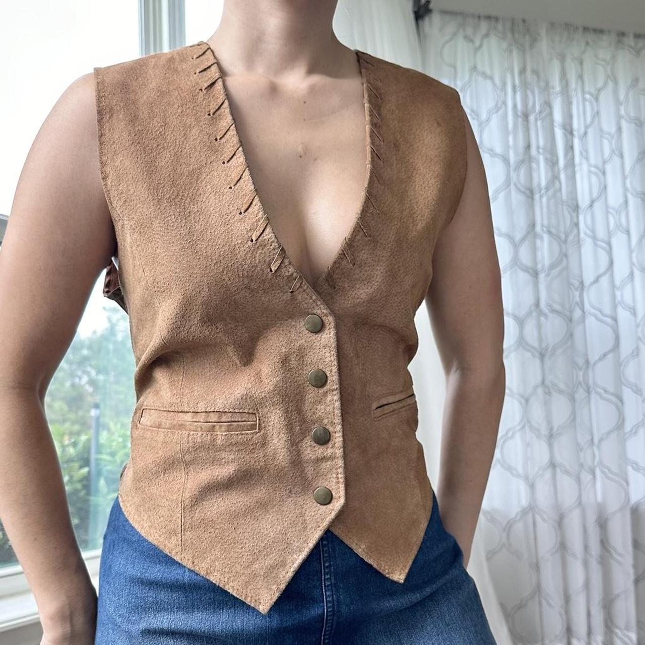 Women's Tan and Brown Gilet