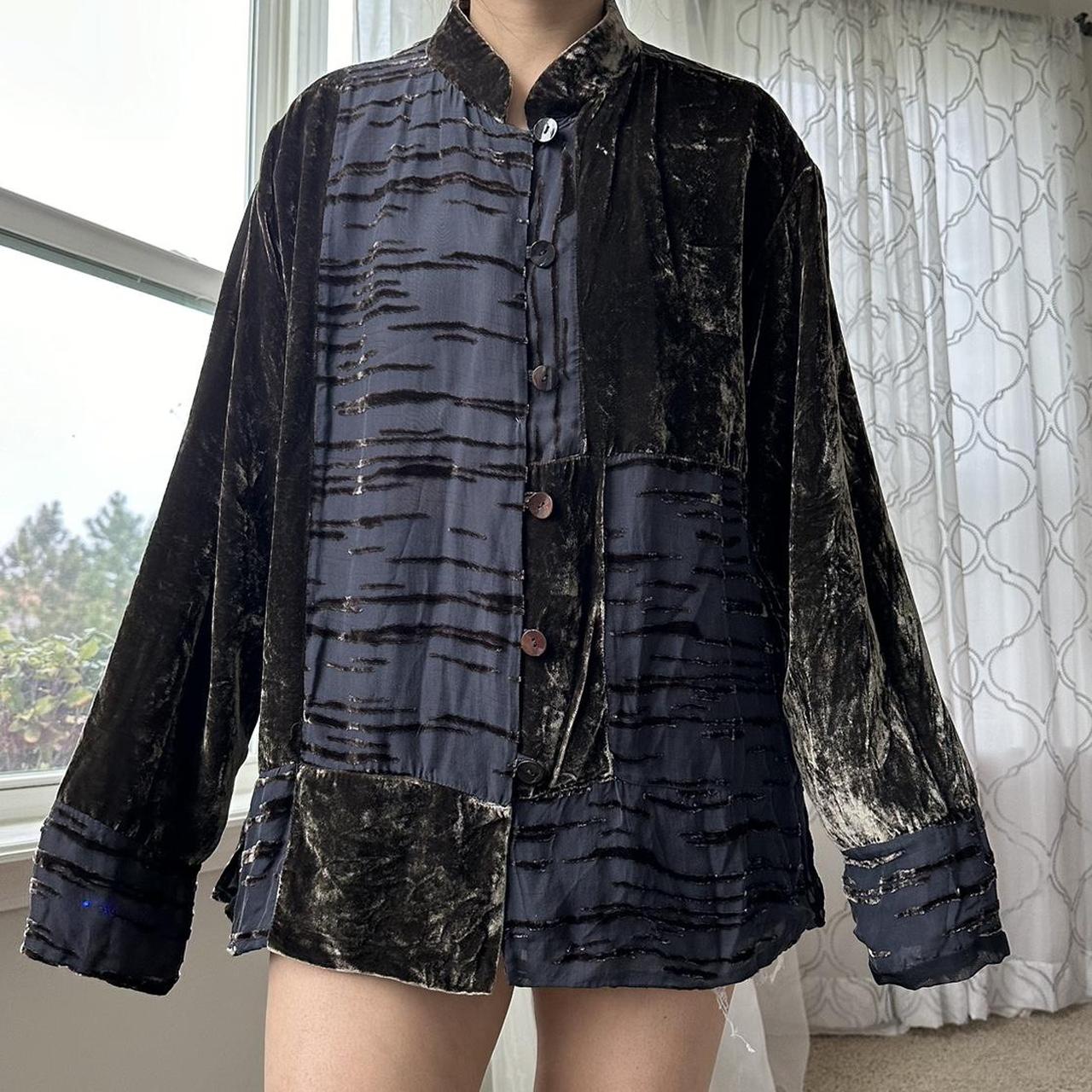Chico's Women's Grey and Green Blouse