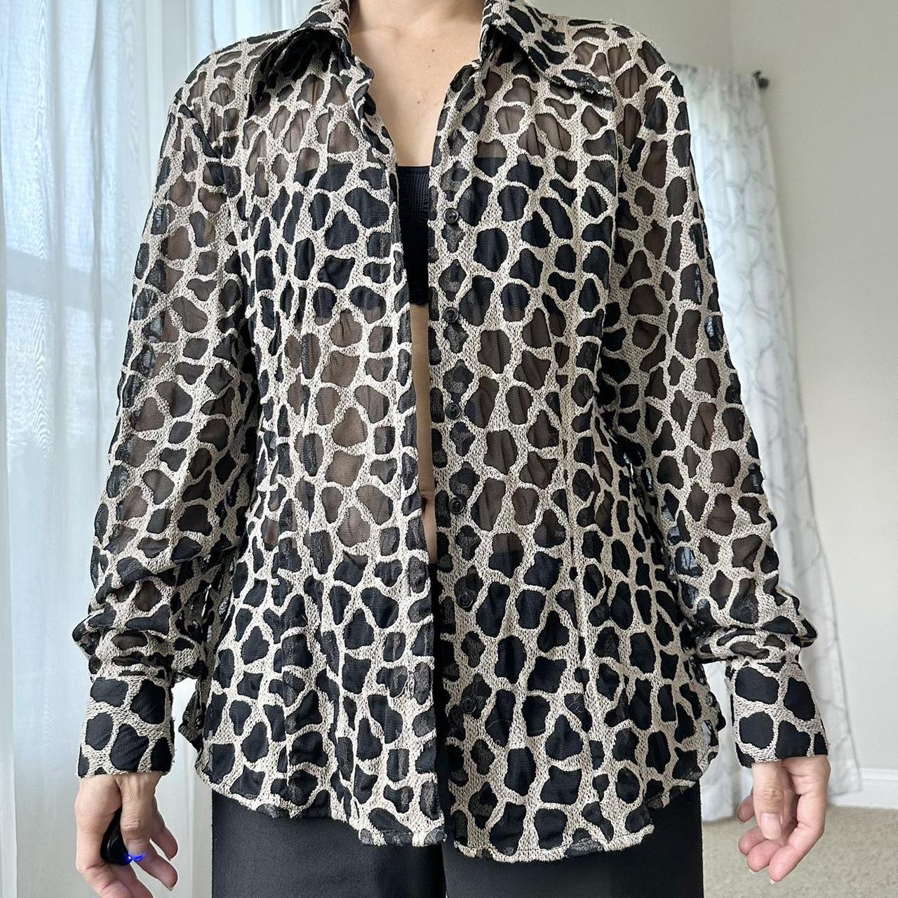 Women's Black and Cream Shirt