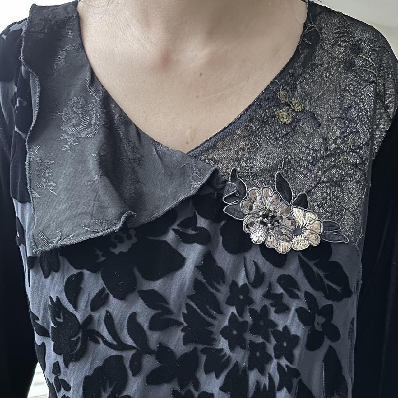 Women's Black and Gold Blouse