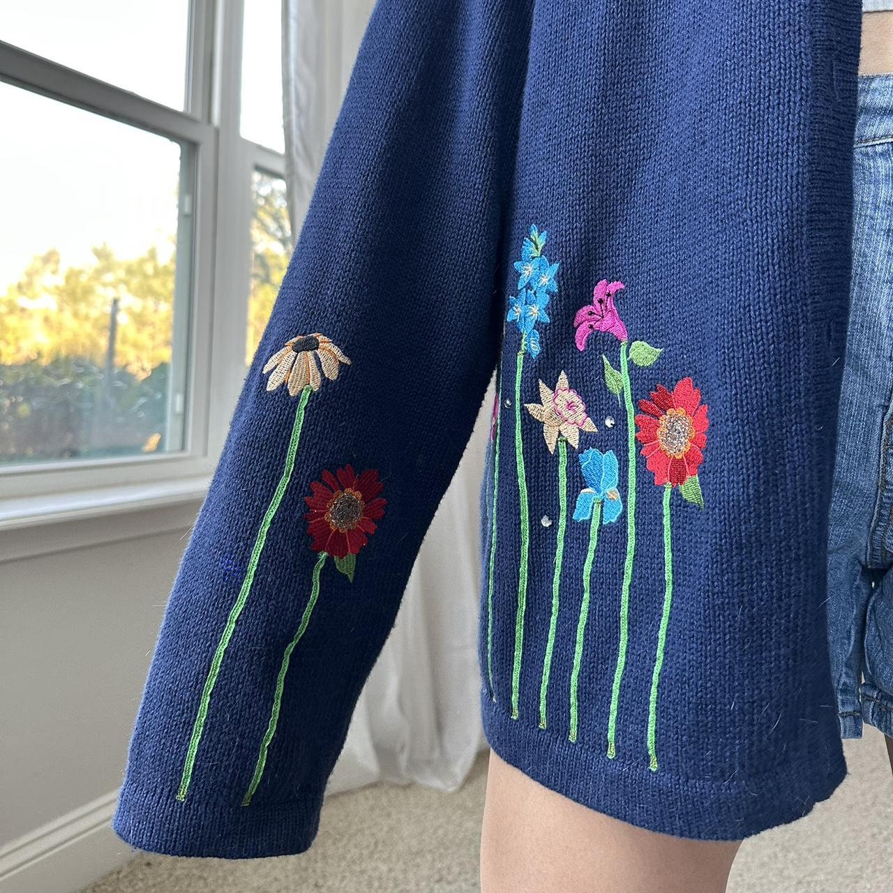 Women's Navy and Blue Cardigan