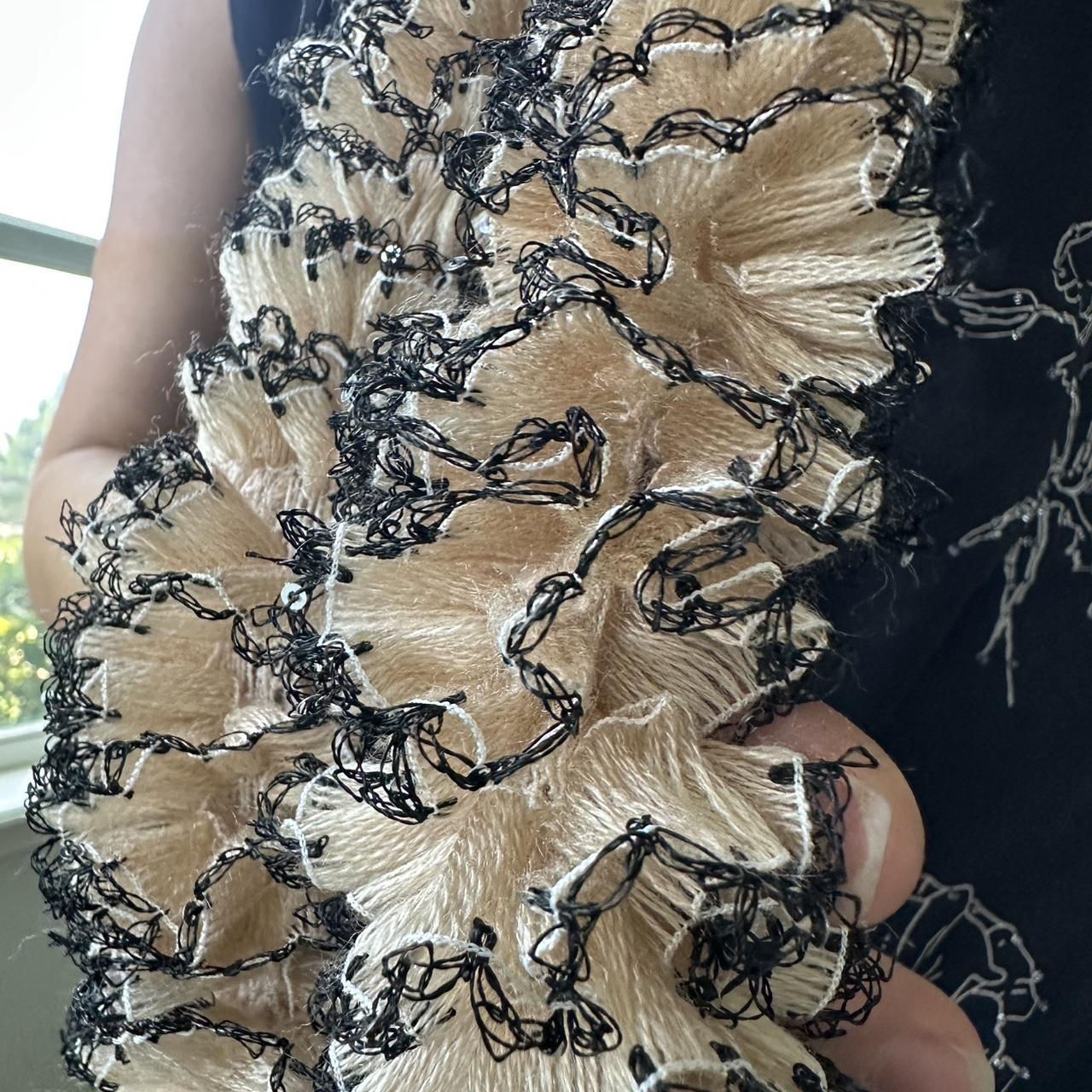 Women's Black and Khaki Scarf-wraps
