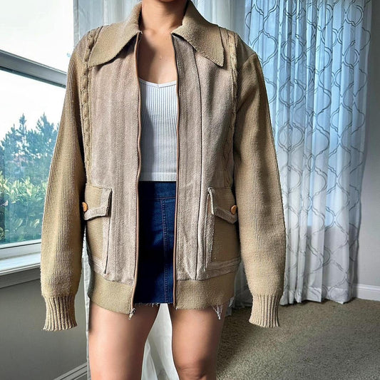 Women's Tan and Khaki Jacket