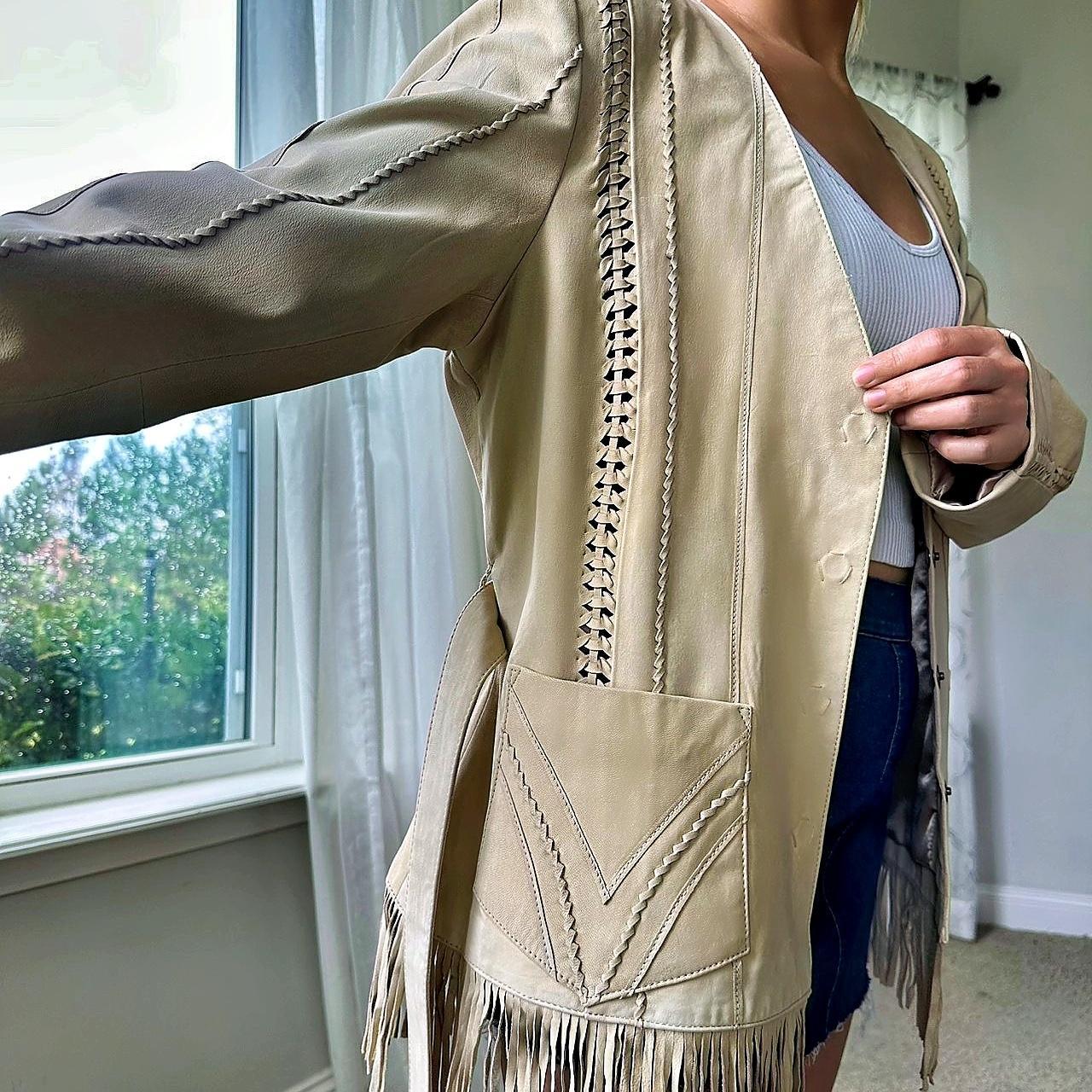 Coldwater Creek Women's Tan and Cream Jacket