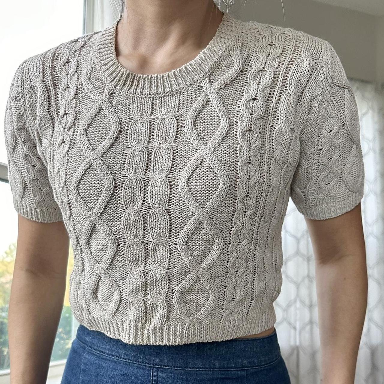 DKNY Women's Cream and Khaki Jumper