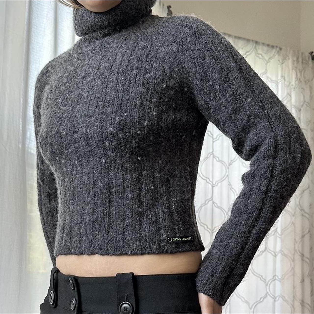 DKNY Women's Black and Grey Jumper