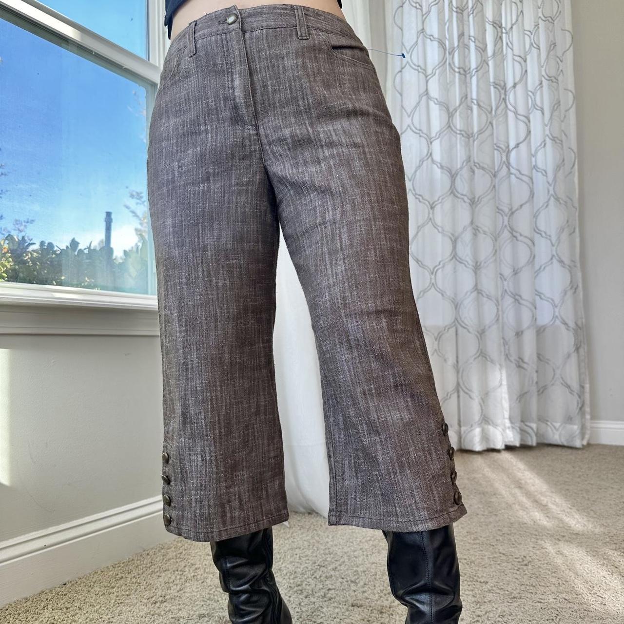 Women's Brown and Grey Trousers