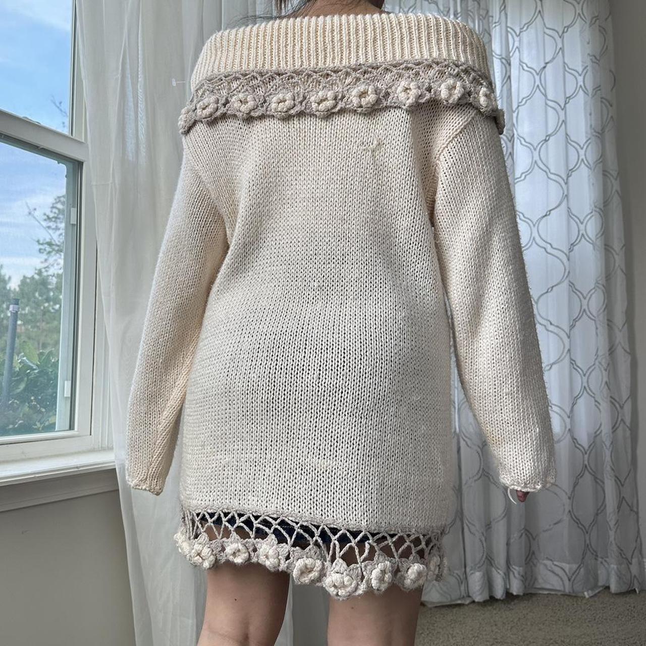 Women's Cream and Tan Dress