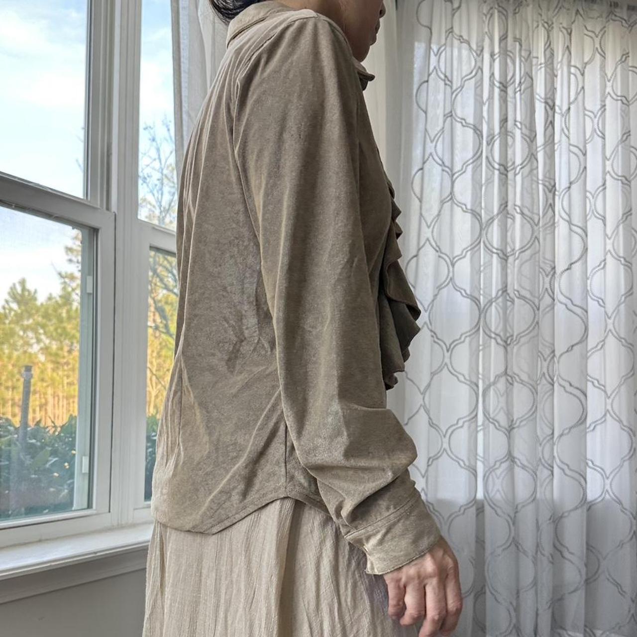 Women's Tan and Black Blouse