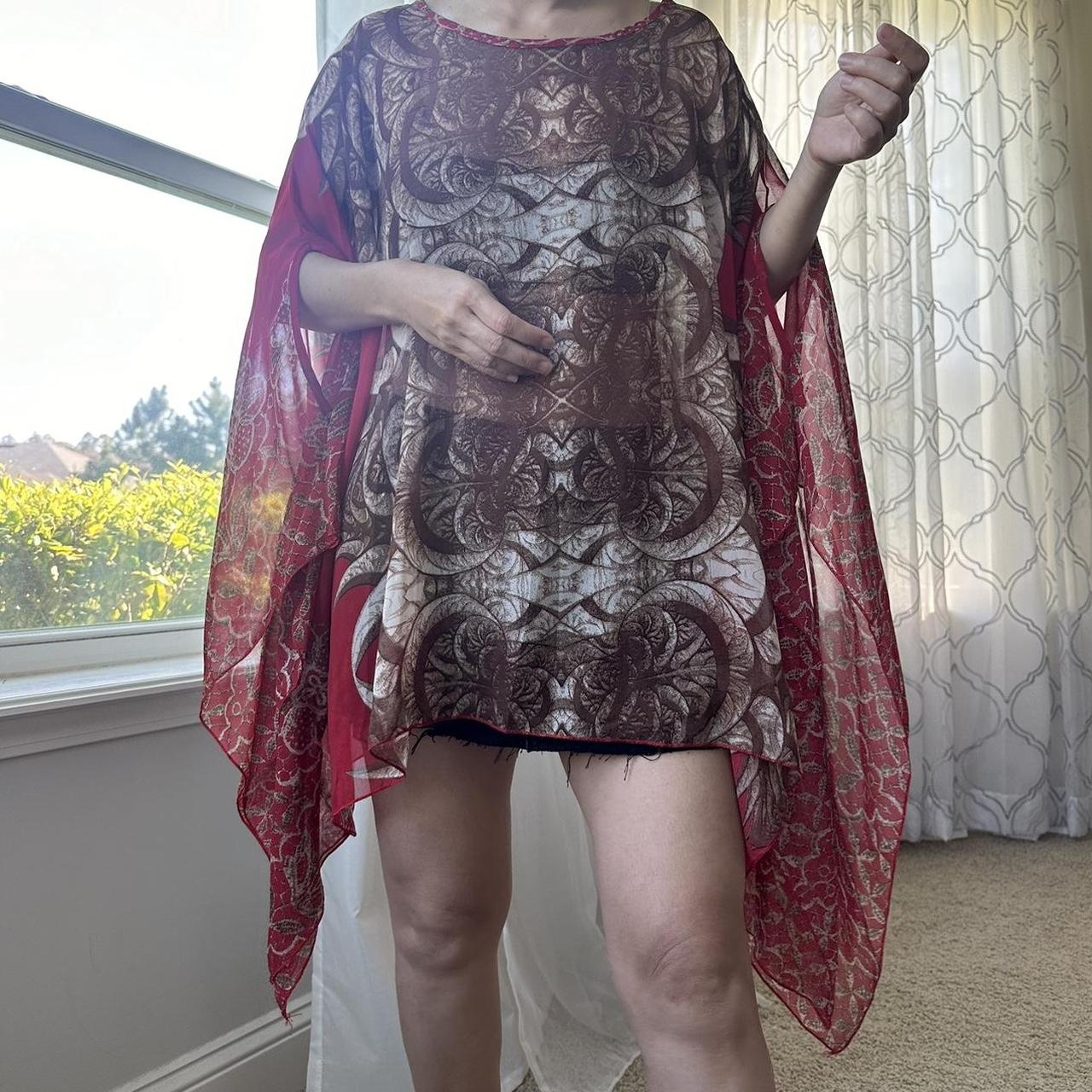 Women's Red and Brown Top