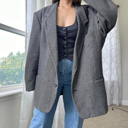 Women's Black and Grey Jacket