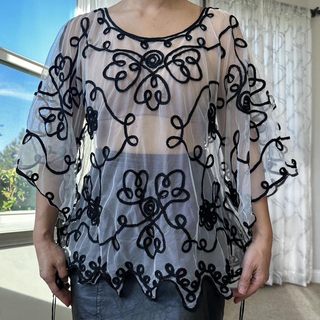 Women's Black and White Coat