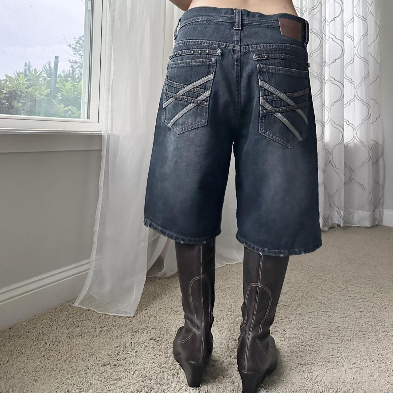 Phat Farm Women's Blue and Cream Shorts