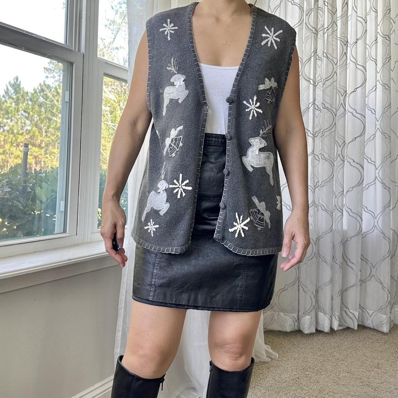 Women's Black and Grey Gilet