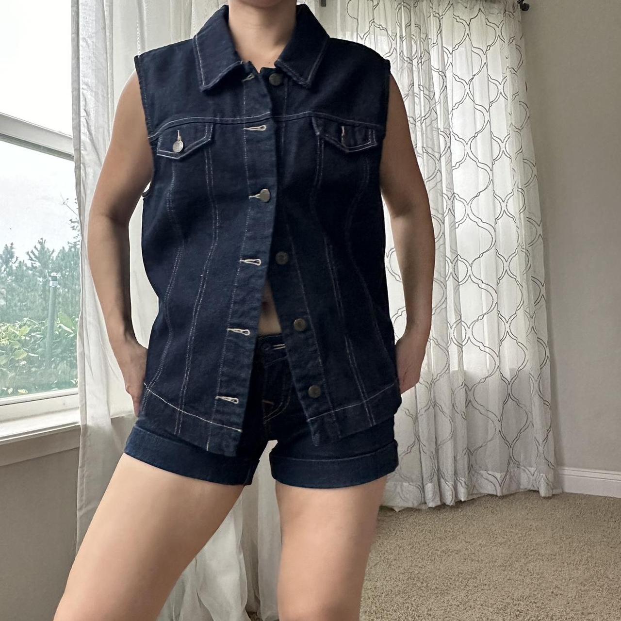New York & Company Women's Navy and Blue Gilet