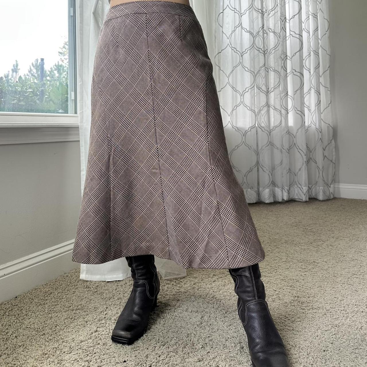 Talbots Women's Brown and Cream Skirt
