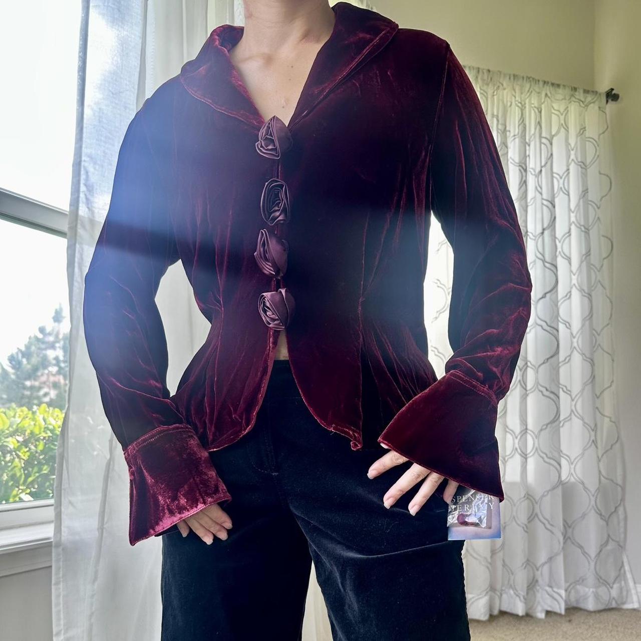 Women's Burgundy and Black Jacket