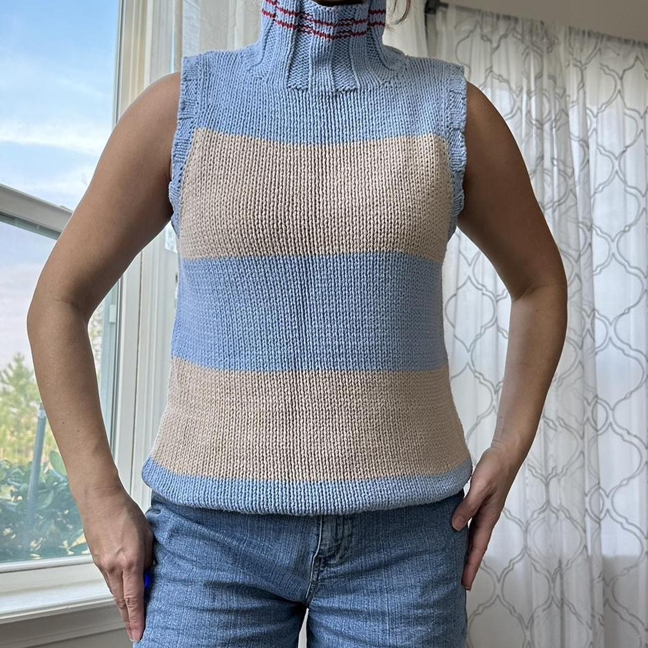 Tommy Hilfiger Women's Cream and Blue Vest