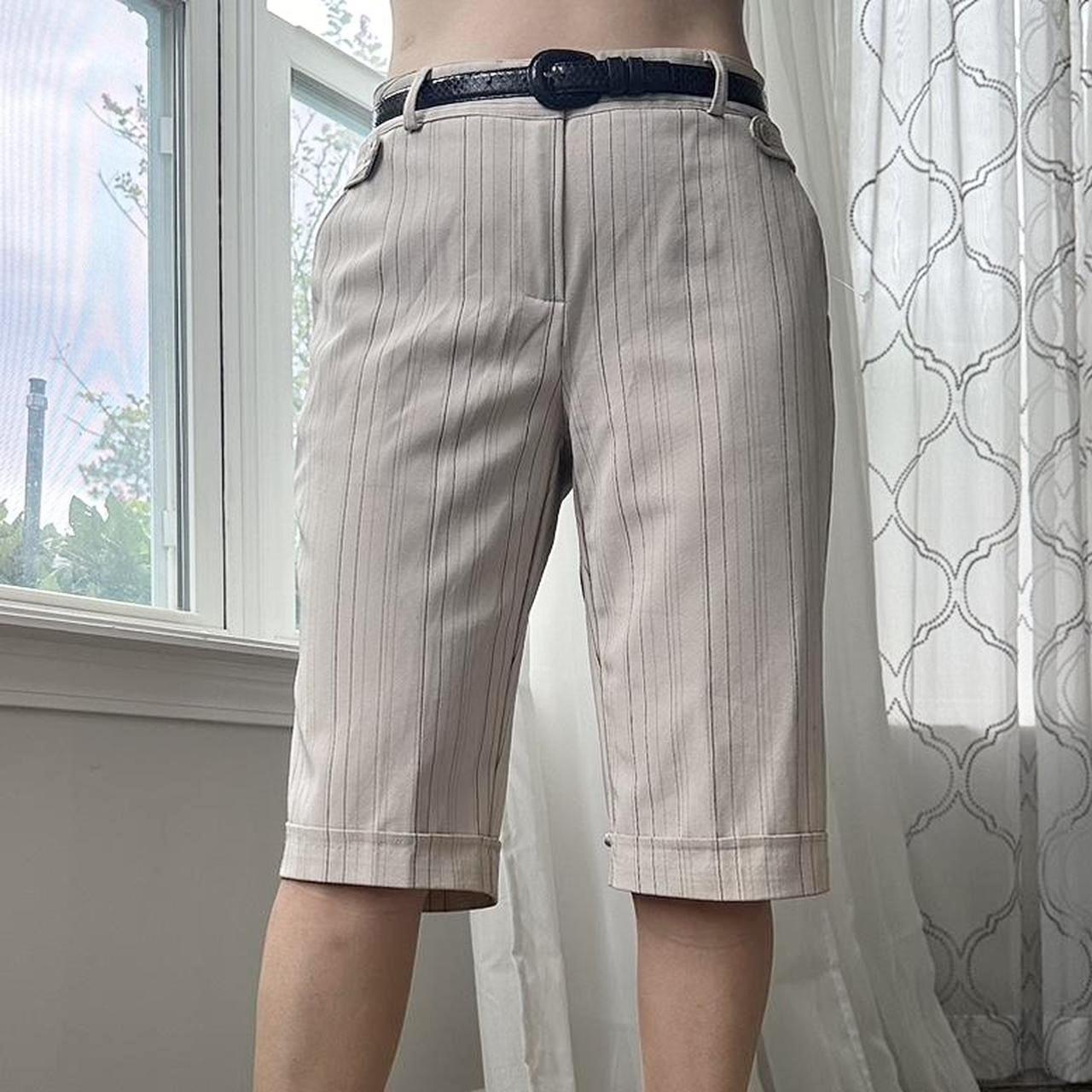 Women's Cream and Black Shorts