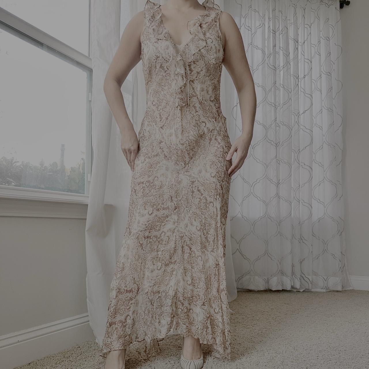 Women's Tan and Cream Dress
