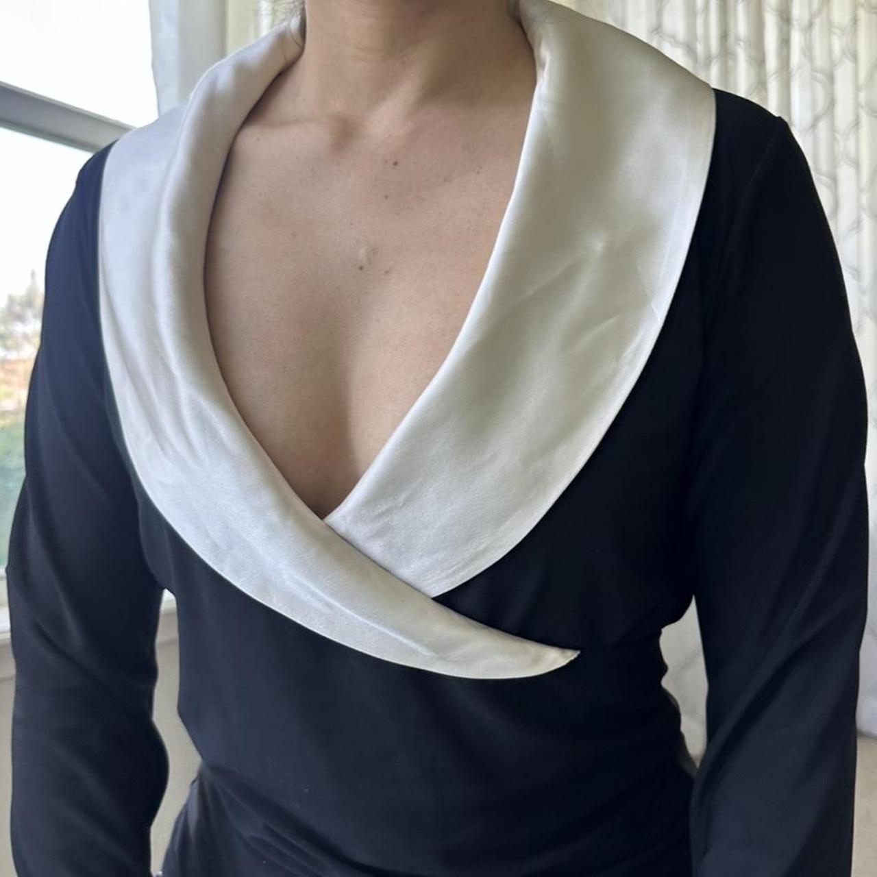 White House Black Market Women's Black and White Blouse