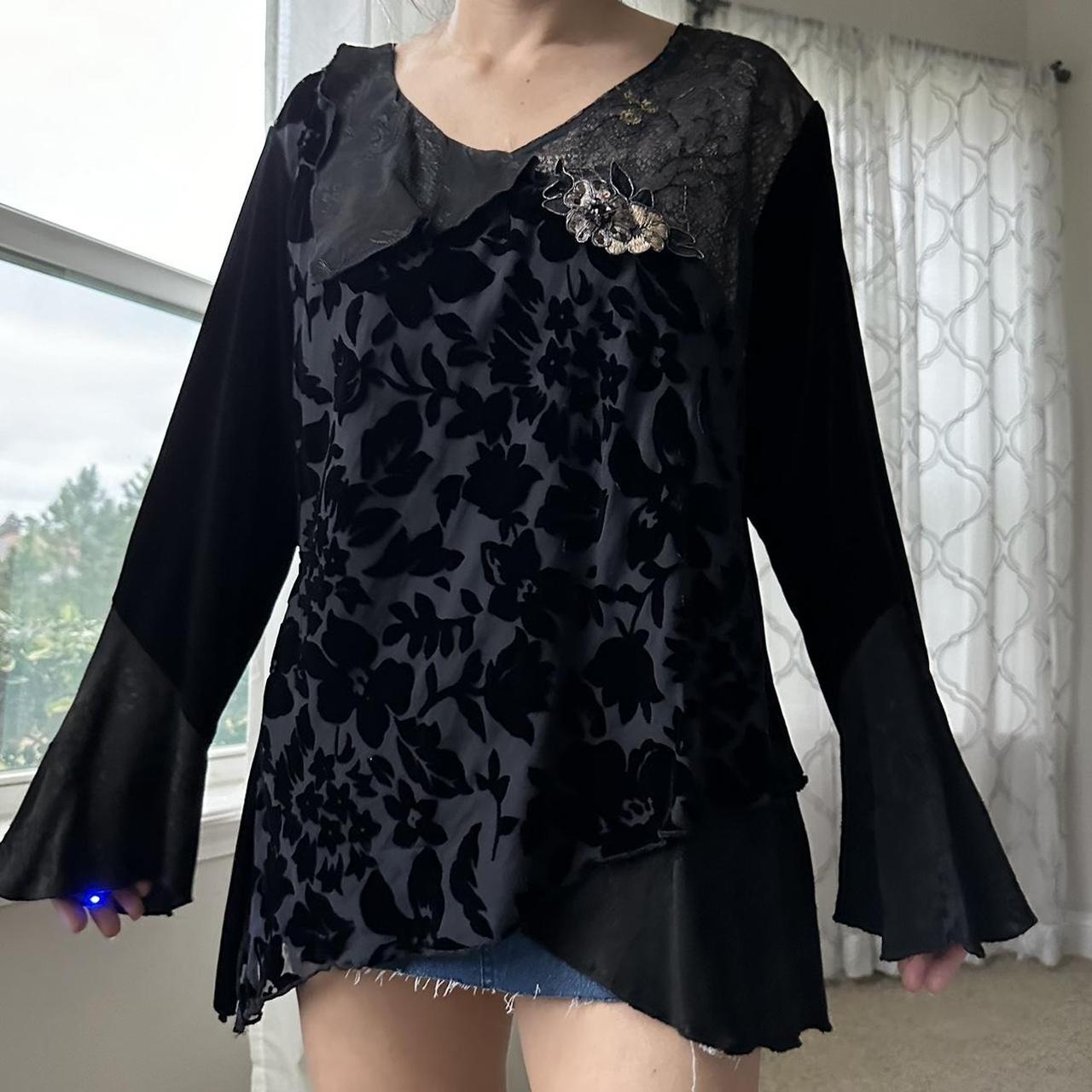 Women's Black and Gold Blouse